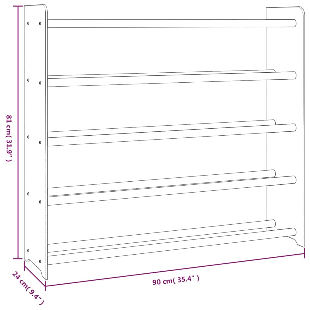 Scarpiera Marrone 90x24x81 cm in Legno Multistrato - homemem39