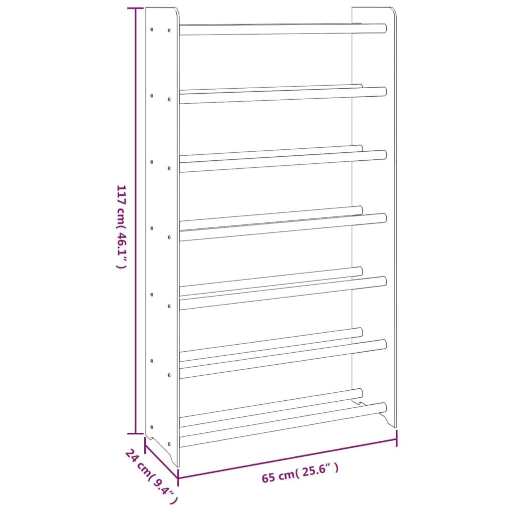 Scarpiera Marrone 65x24x117 cm in Legno Multistrato - homemem39