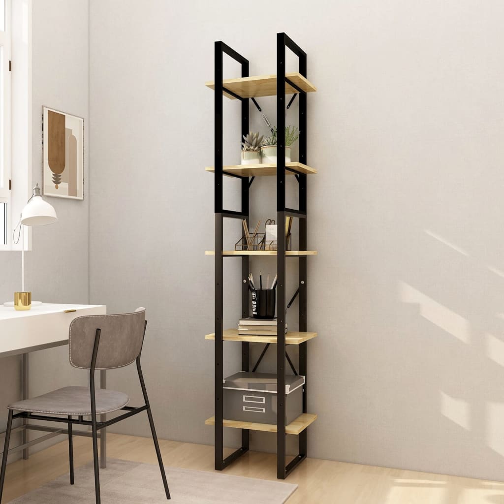 Libreria a 5 Ripiani 40x30x175 cm in Legno di Pino - homemem39