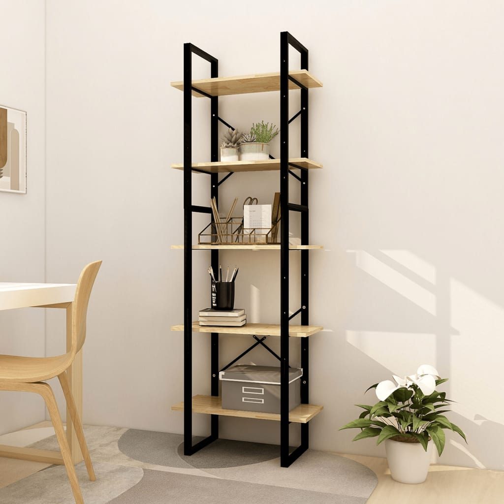 Libreria a 5 Ripiani 60x30x175 cm in Legno di Pino - homemem39