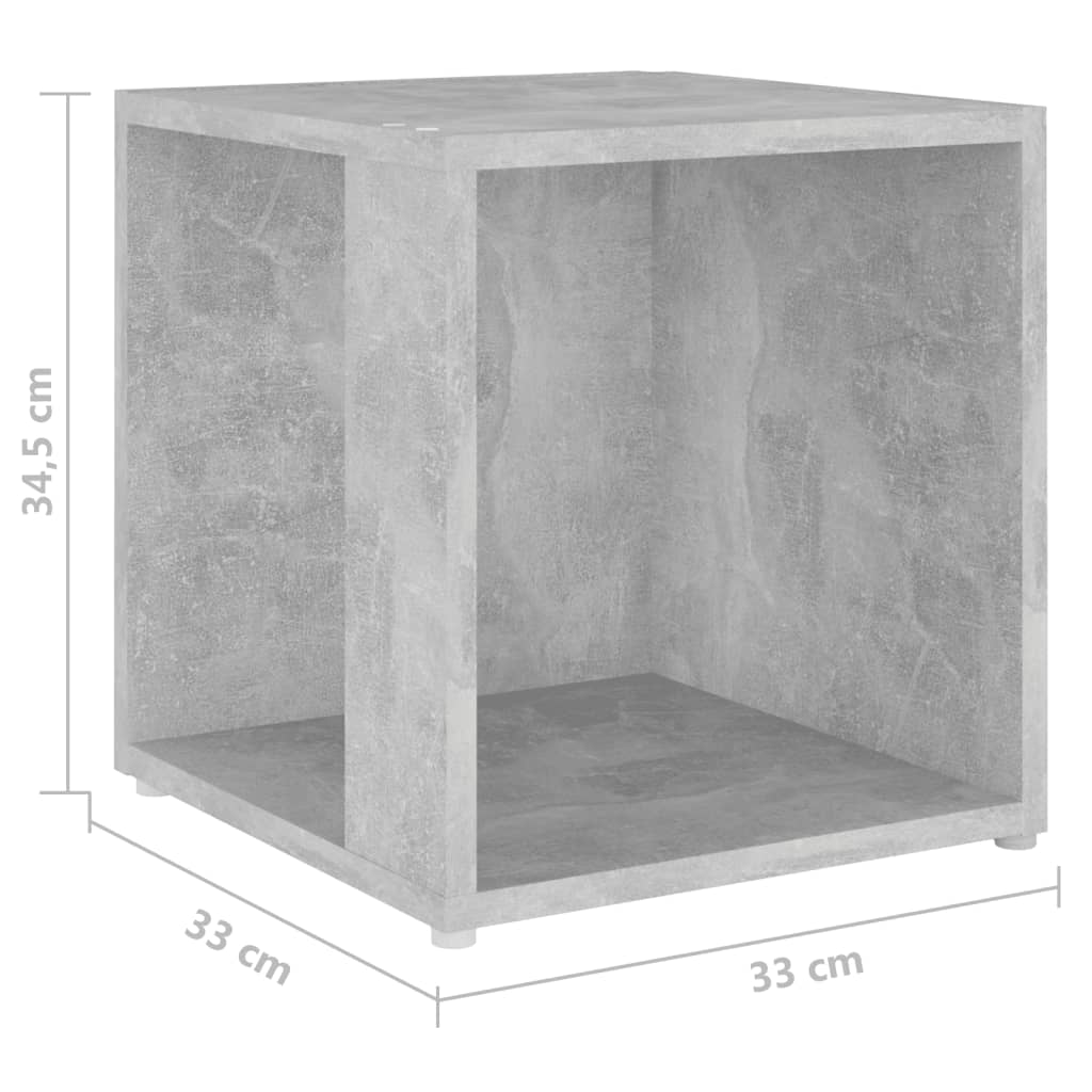 Tavolino Grigio Cemento 33x33x34,5 cm in Truciolato - homemem39