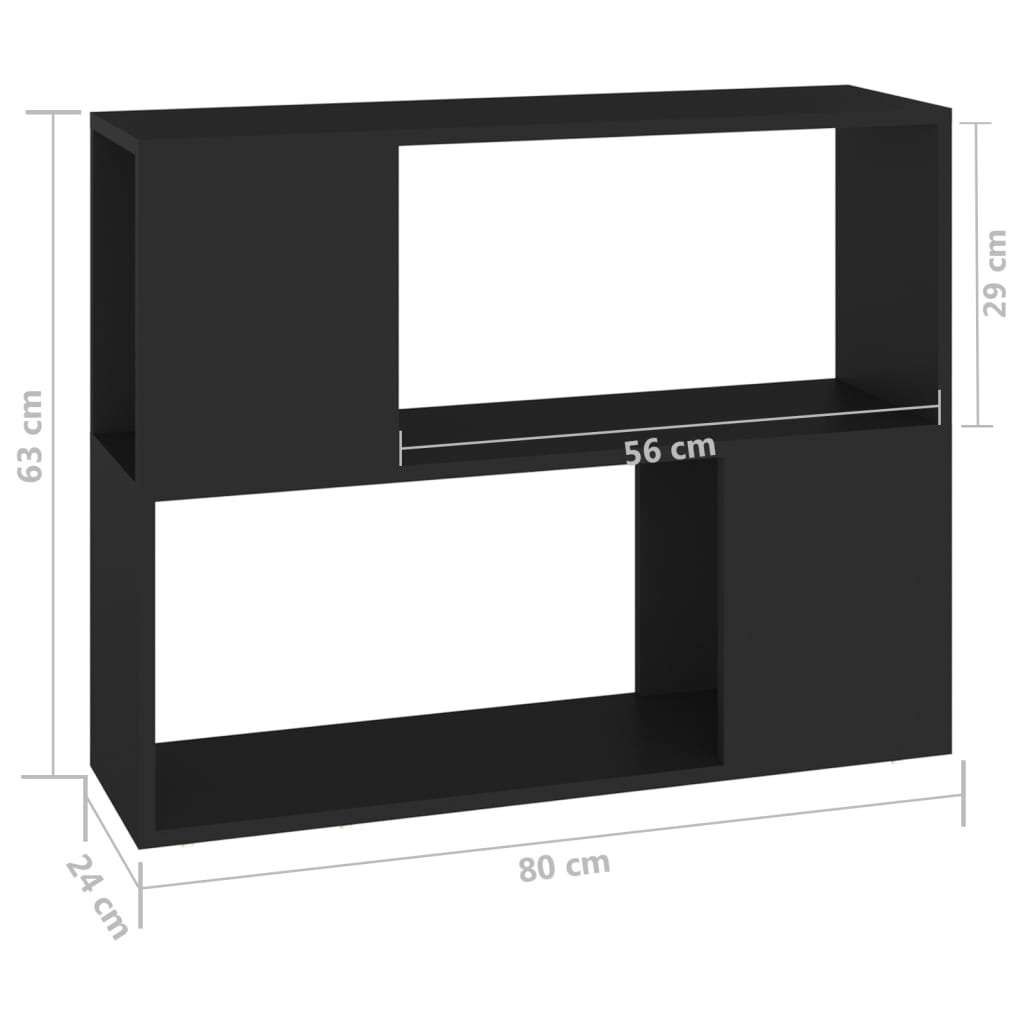 Mobile TV Nero 80x24x63 cm in Truciolato - homemem39