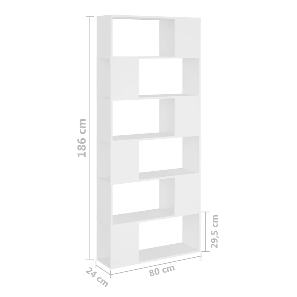 Libreria/Divisorio Bianco 80x24x186 cm in Truciolato - homemem39