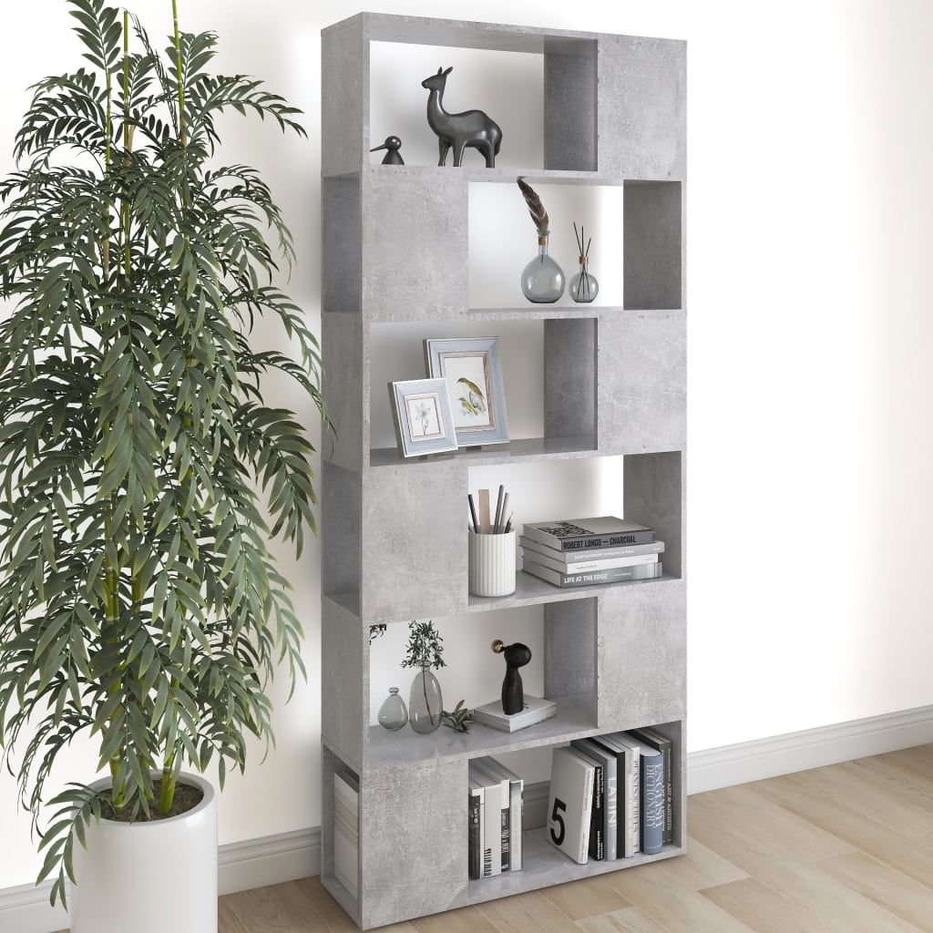 Libreria/Divisorio Grigio Cemento 80x24x186 cm in Truciolato - homemem39