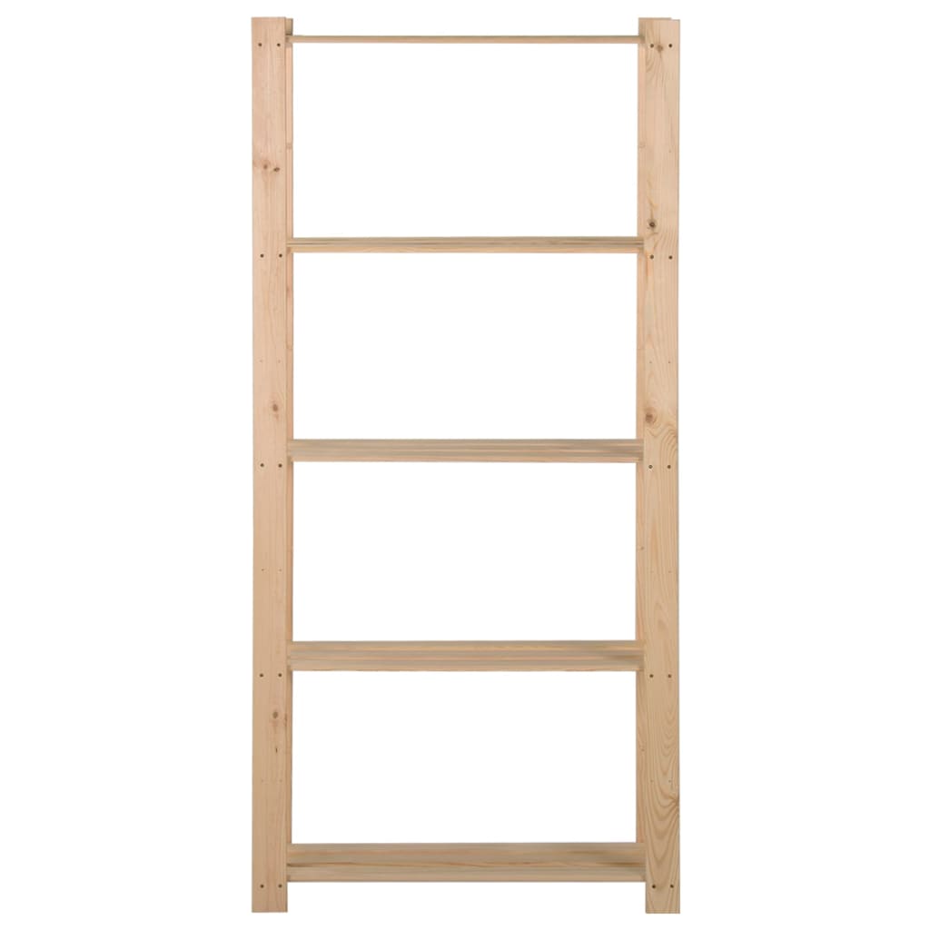 Scaffale a 5 Livelli 80x28,5x170 cm in Legno Massello di Pino - homemem39