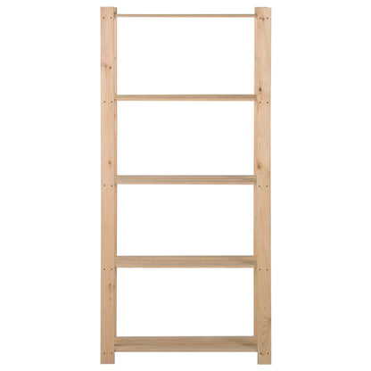 Scaffale a 5 Livelli 80x28,5x170 cm in Legno Massello di Pino - homemem39