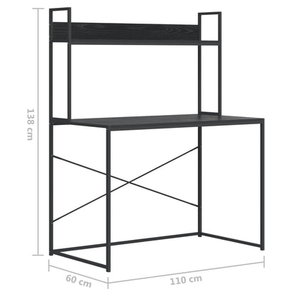 Scrivania per Computer Nera 110x60x138 cm in Truciolato - homemem39