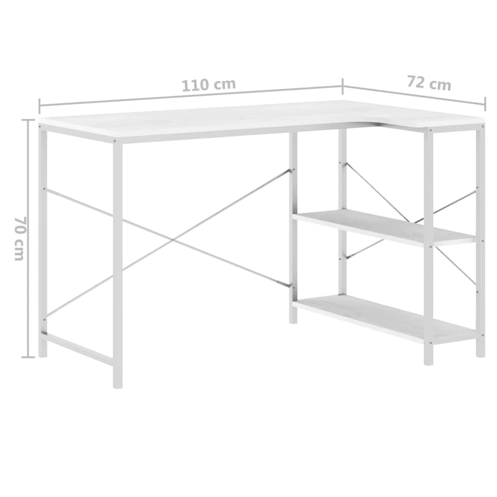 Scrivania per Computer Bianca 110x72x70 cm in Truciolato - homemem39