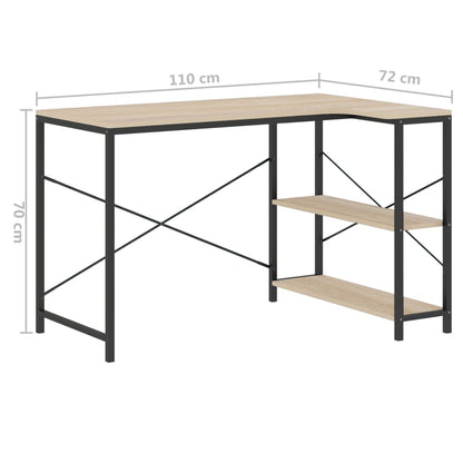 Scrivania per Computer Nero e Rovere 110x72x70 cm in Truciolato - homemem39