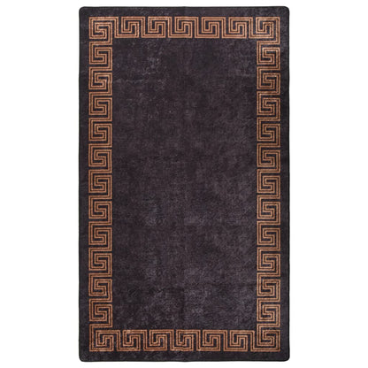 Tappeto Lavabile 190x300 cm Nero e Oro Antiscivolo - homemem39