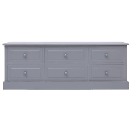 Mobile Porta TV Grigio 108x30x40 cm Legno Massello di Paulownia - homemem39