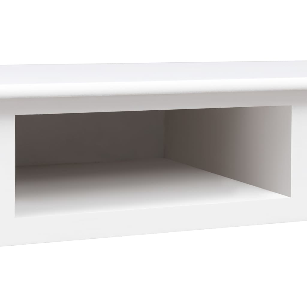 Scrivania Bianca 108x45x76 cm in Legno Massello di Paulownia - homemem39