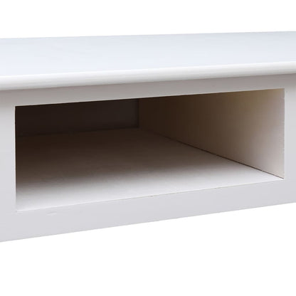 Scrivania Bianca 108x45x76 cm in Legno Massello di Paulownia - homemem39