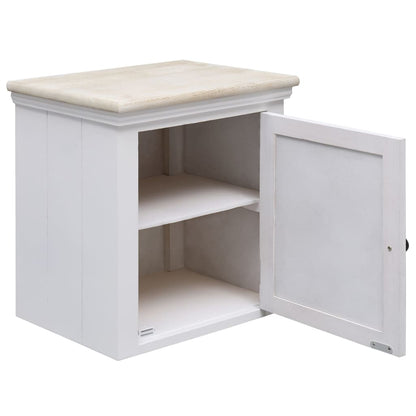 Set Mobili da Bagno 5 pz in Legno Massello Bianco - homemem39