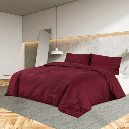 Set Copripiumino Bordeaux 220x240 cm in Microfibra Leggera - homemem39