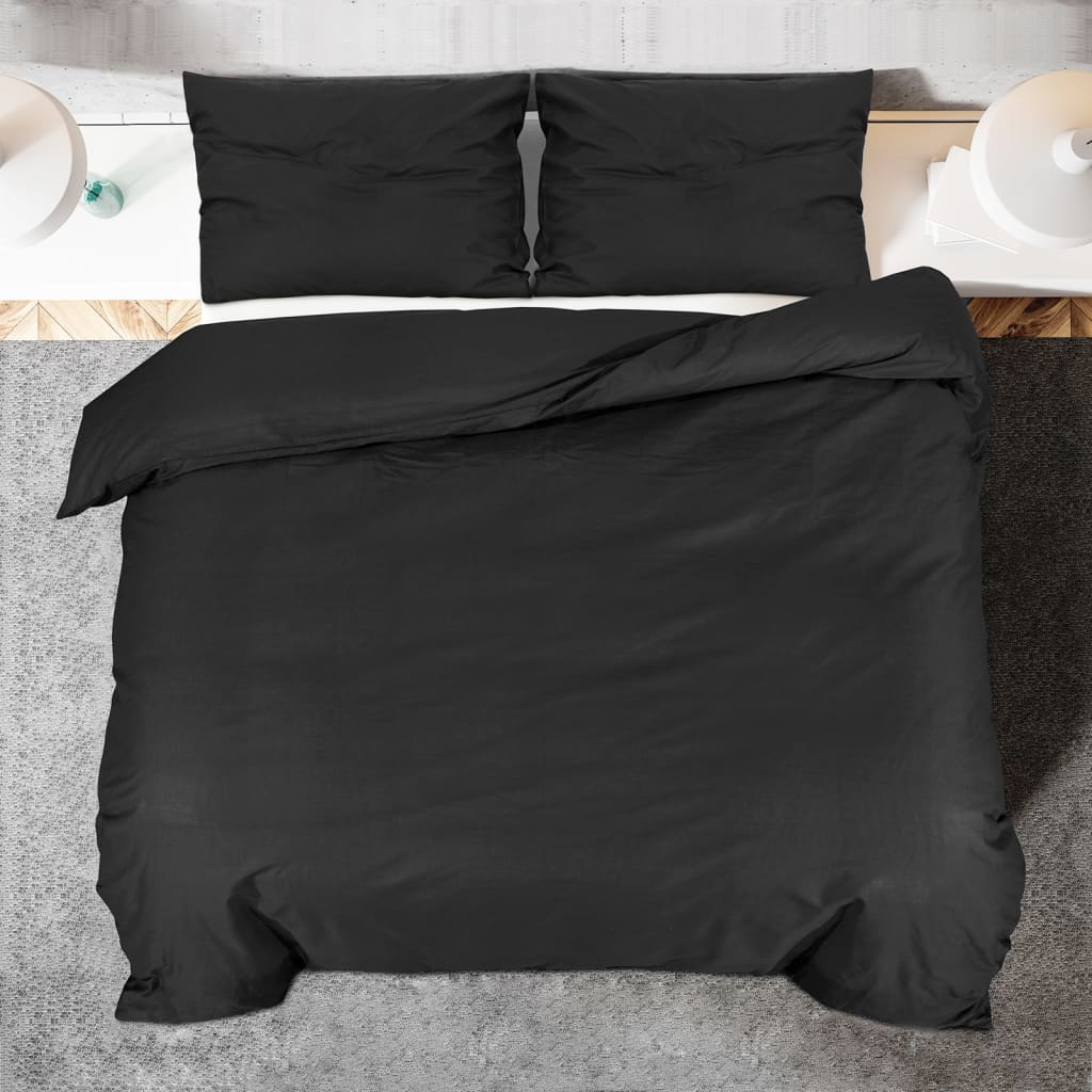 Set Copripiumino Nero 240x220 cm in Cotone - homemem39