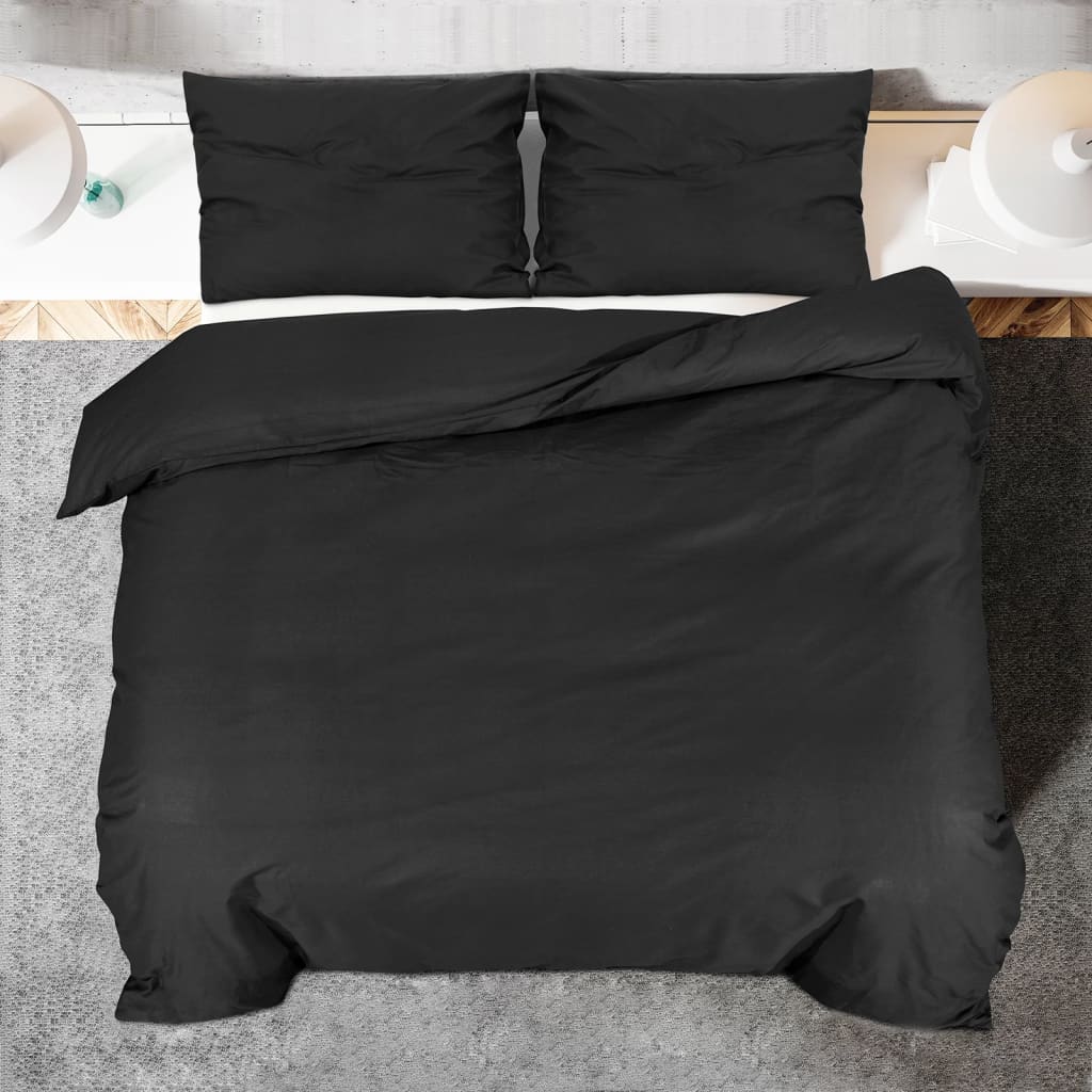 Set Copripiumino Nero 220x240 cm in Cotone - homemem39