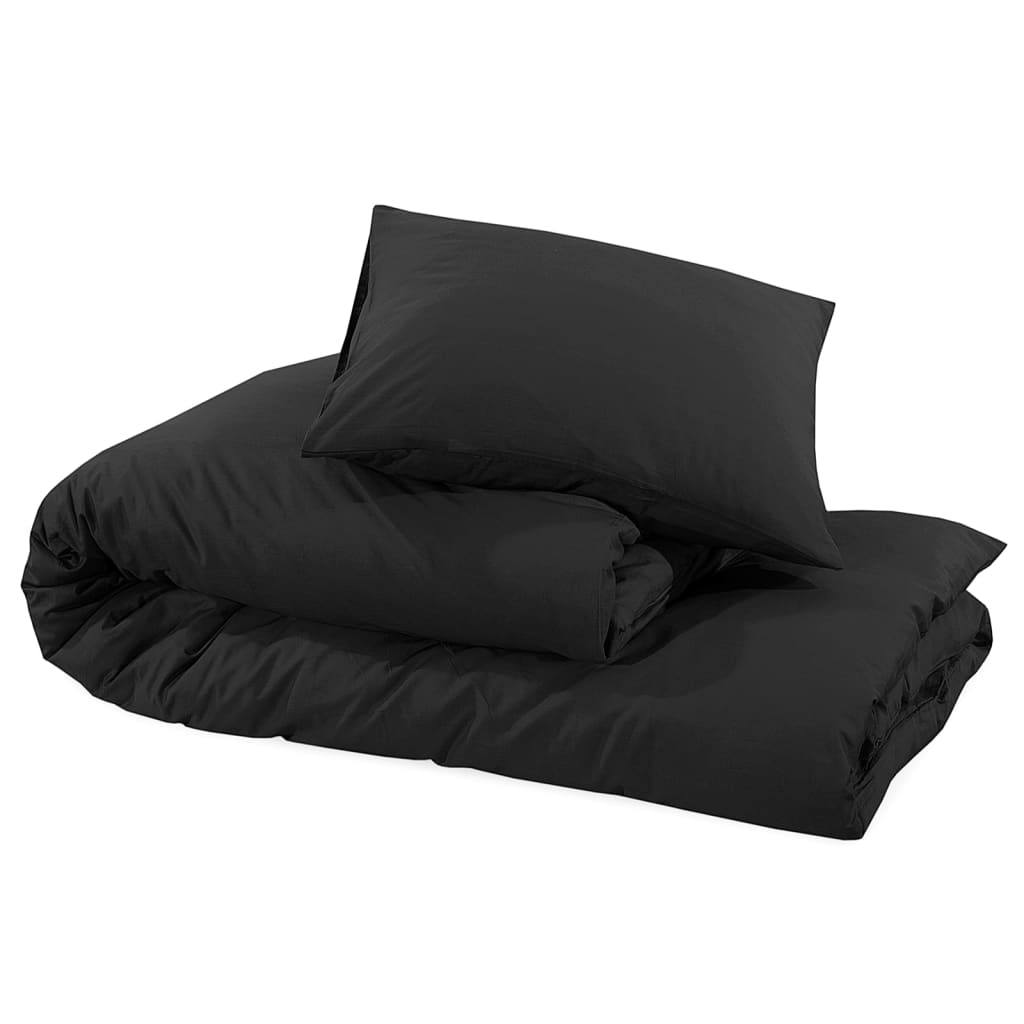 Set Copripiumino Nero 260x240 cm in Cotone - homemem39