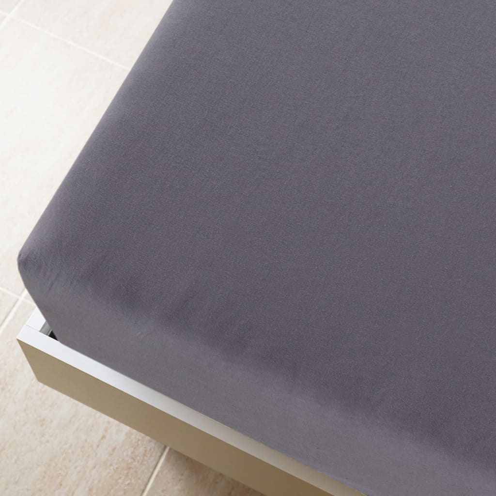 Lenzuolo con Angoli Jersey Antracite 90x200 cm Cotone - homemem39