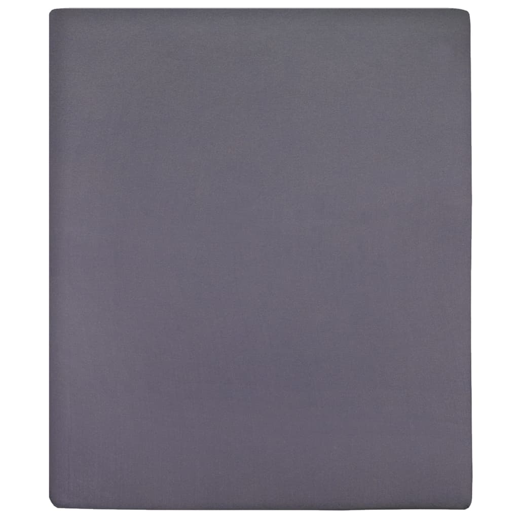 Lenzuola con Angoli Jersey 2 pz Antracite 140x200 cm Cotone - homemem39