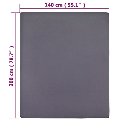 Lenzuola con Angoli Jersey 2 pz Antracite 140x200 cm Cotone - homemem39