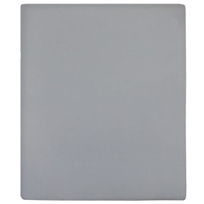 Lenzuola con Angoli Jersey 2pz Grigio 140x200 cm Cotone - homemem39