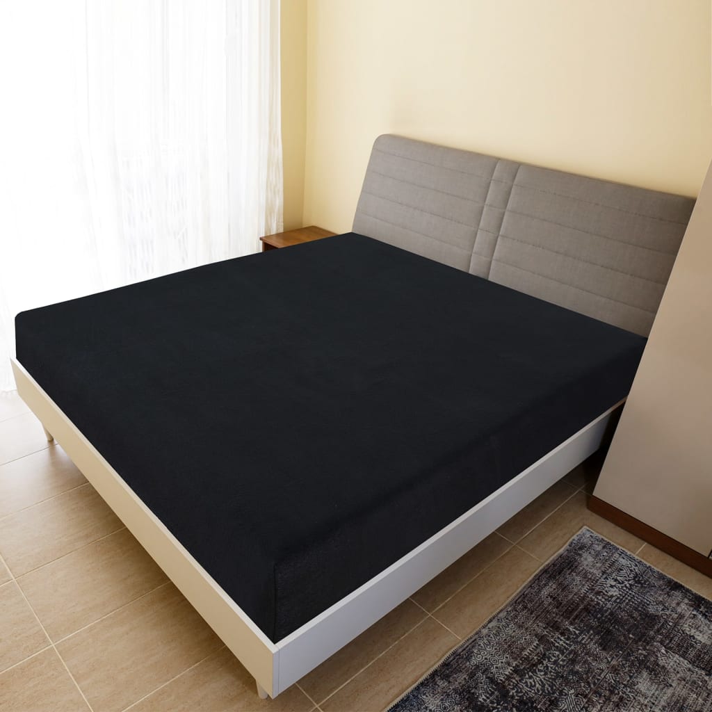 Lenzuolo con Angoli Jersey Nero 90x200 cm Cotone - homemem39