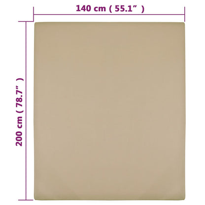 Lenzuola con Angoli Jersey 2pz Tortora 140x200 cm Cotone - homemem39