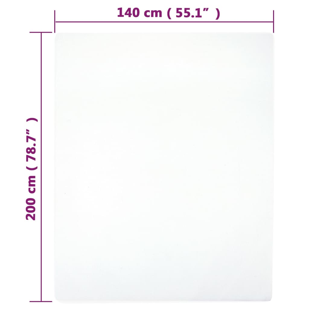 Lenzuolo con Angoli Jersey Bianco 140x200 cm Cotone - homemem39