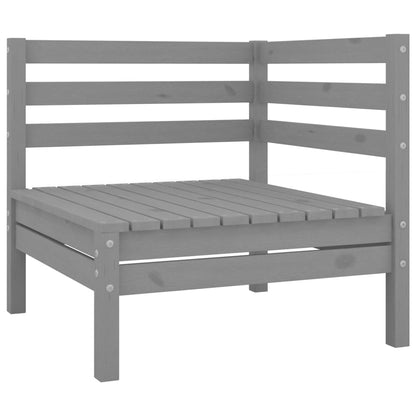 Set Divani da Giardino 3 pz in Legno Massello di Pino Grigio - homemem39