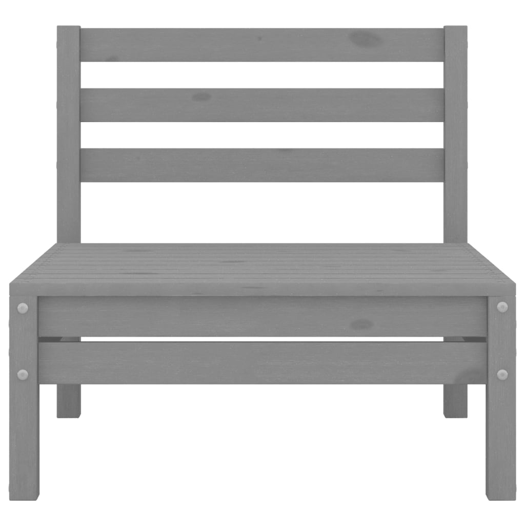 Set Divani da Giardino 3 pz Grigio in Legno Massello di Pino - homemem39