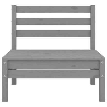 Set Divani da Giardino 3 pz Grigio in Legno Massello di Pino - homemem39