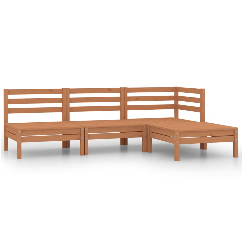 Set Divani da Giardino 4 pz in Legno Massello di Pino Miele - homemem39