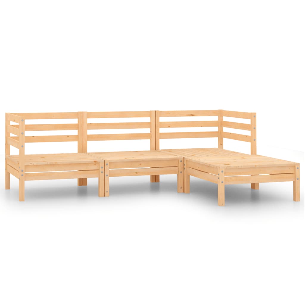 Set Divani da Giardino 4 pz in Legno Massello di Pino - homemem39