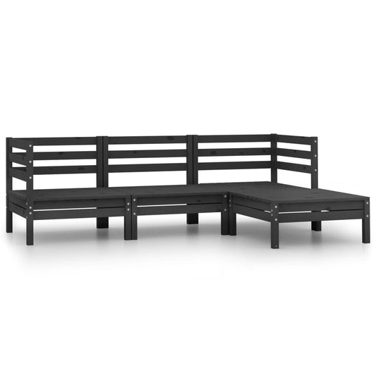 Set Divani da Giardino 4 pz in Legno Massello di Pino Nero - homemem39