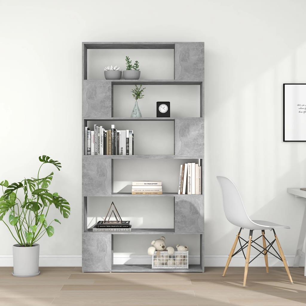 Libreria/Divisorio Grigio Cemento 100x24x188 cm - homemem39