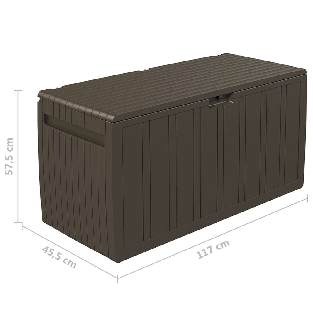 Baule Mobile Contenitore Cuscini Marrone 117x45,5x57,5 cm 270 L - homemem39