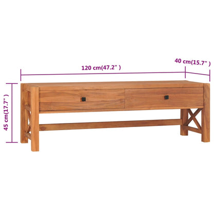 Mobile TV con Cassetti 120x40x45 cm in Legno Massello di Teak - homemem39