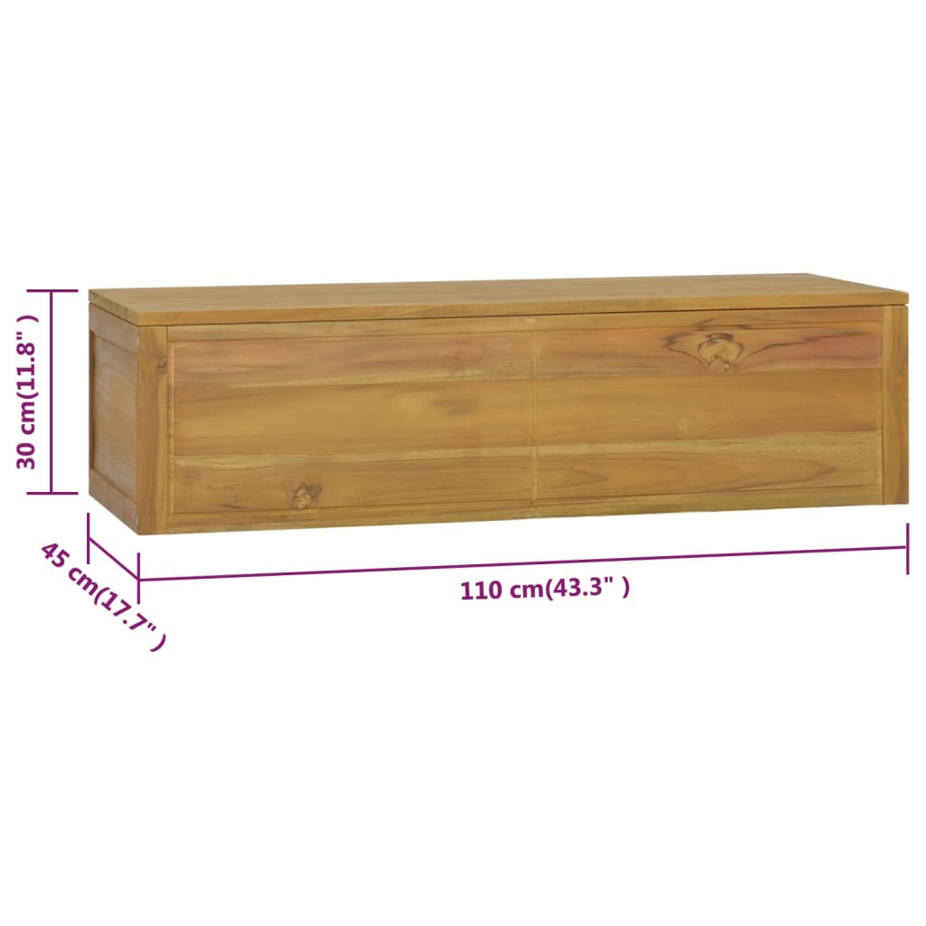 Mobile da Bagno a Parete 110x45x30 cm in Legno Massello di Teak - homemem39