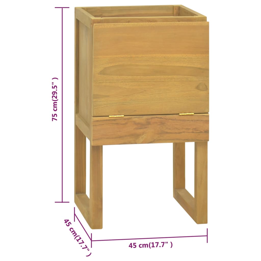 Mobile da Bagno 45x45x75 cm in Legno Massello di Teak - homemem39