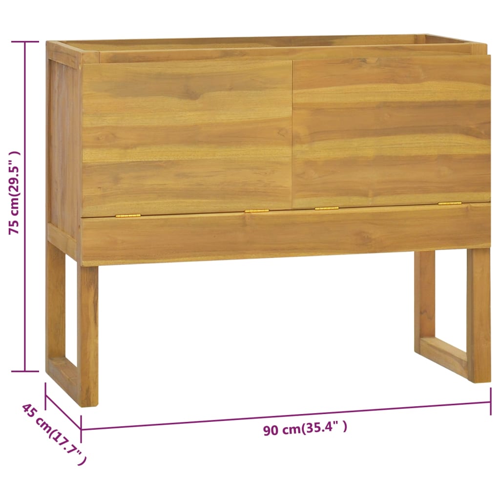 Mobile da Bagno 90x45x75 cm in Legno Massello di Teak - homemem39