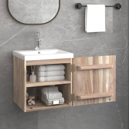 Mobile da Bagno a Parete 41x38x40 cm in Legno Massello di Teak - homemem39