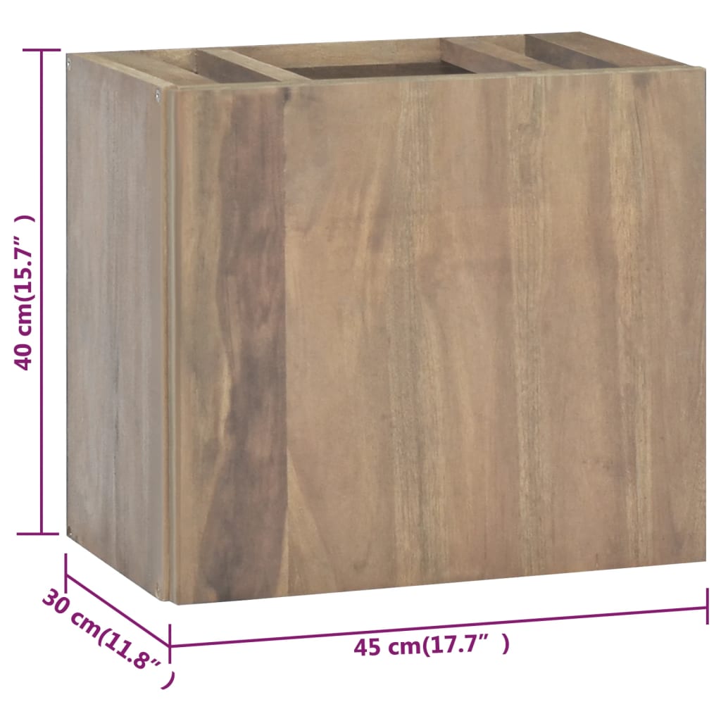 Mobile da Bagno a Parete 45x30x40 cm in Legno Massello di Teak - homemem39