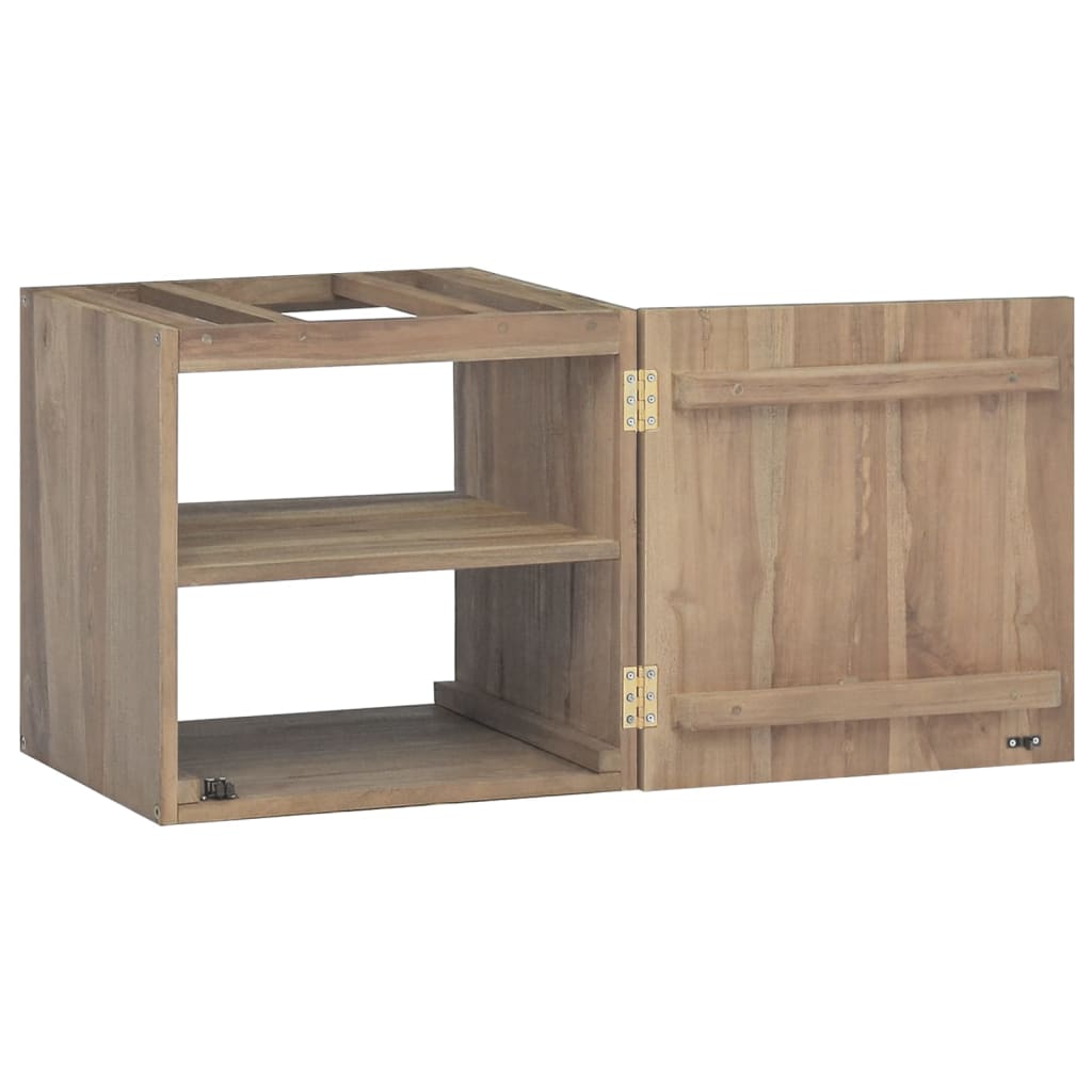 Mobile da Bagno a Parete 46x25,5x40cm in Legno Massello di Teak - homemem39