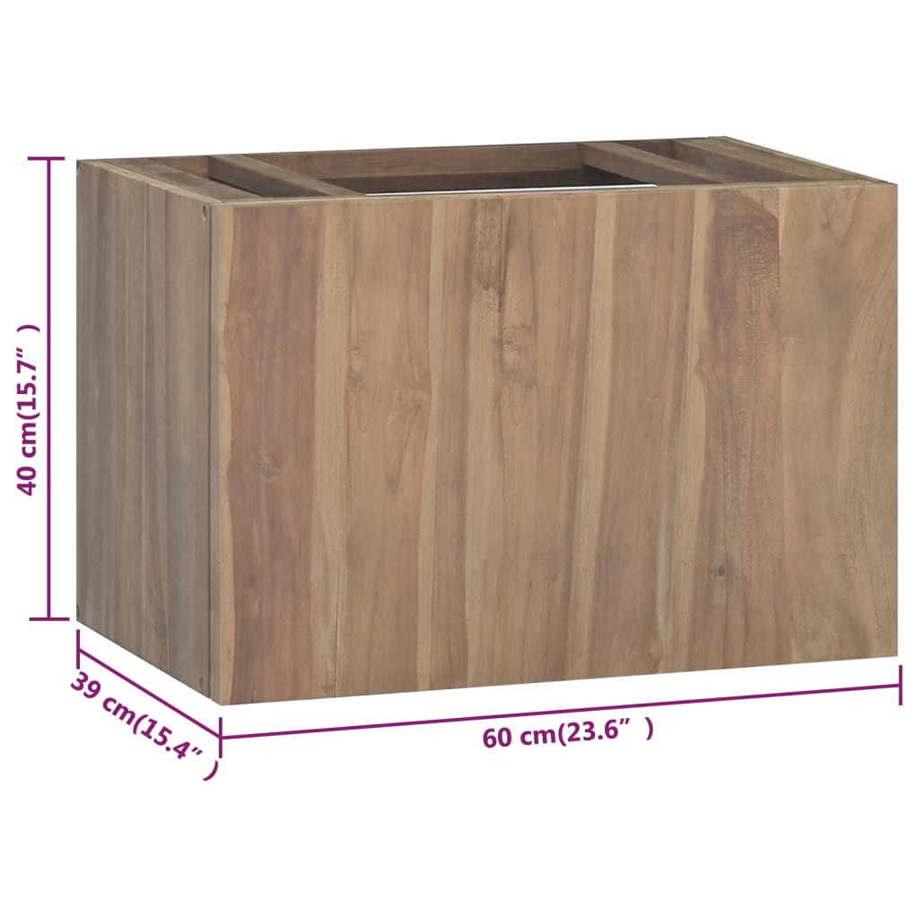 Mobile da Bagno a Parete 60x39x40 cm in Legno Massello di Teak - homemem39