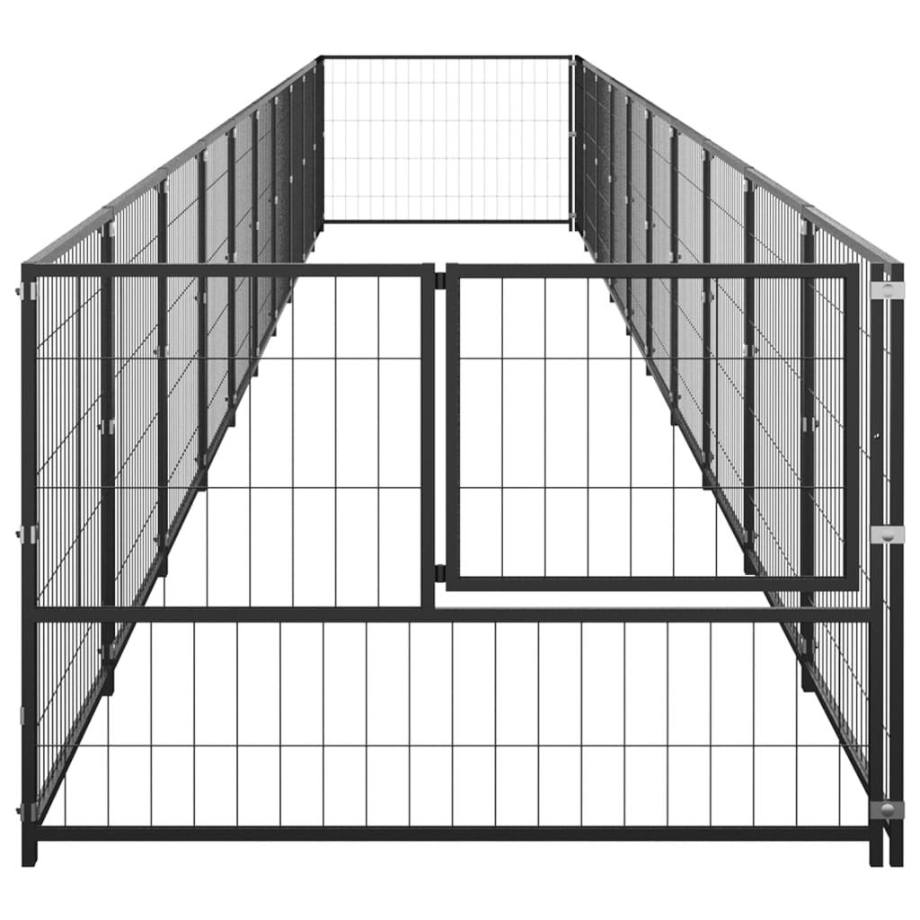 Gabbia per Cani Nera 10 m² in Acciaio - homemem39