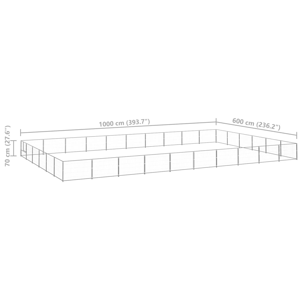 Gabbia per Cani Argento 60 m² in Acciaio - homemem39