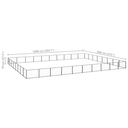 Gabbia per Cani Nera 80 m² in Acciaio - homemem39