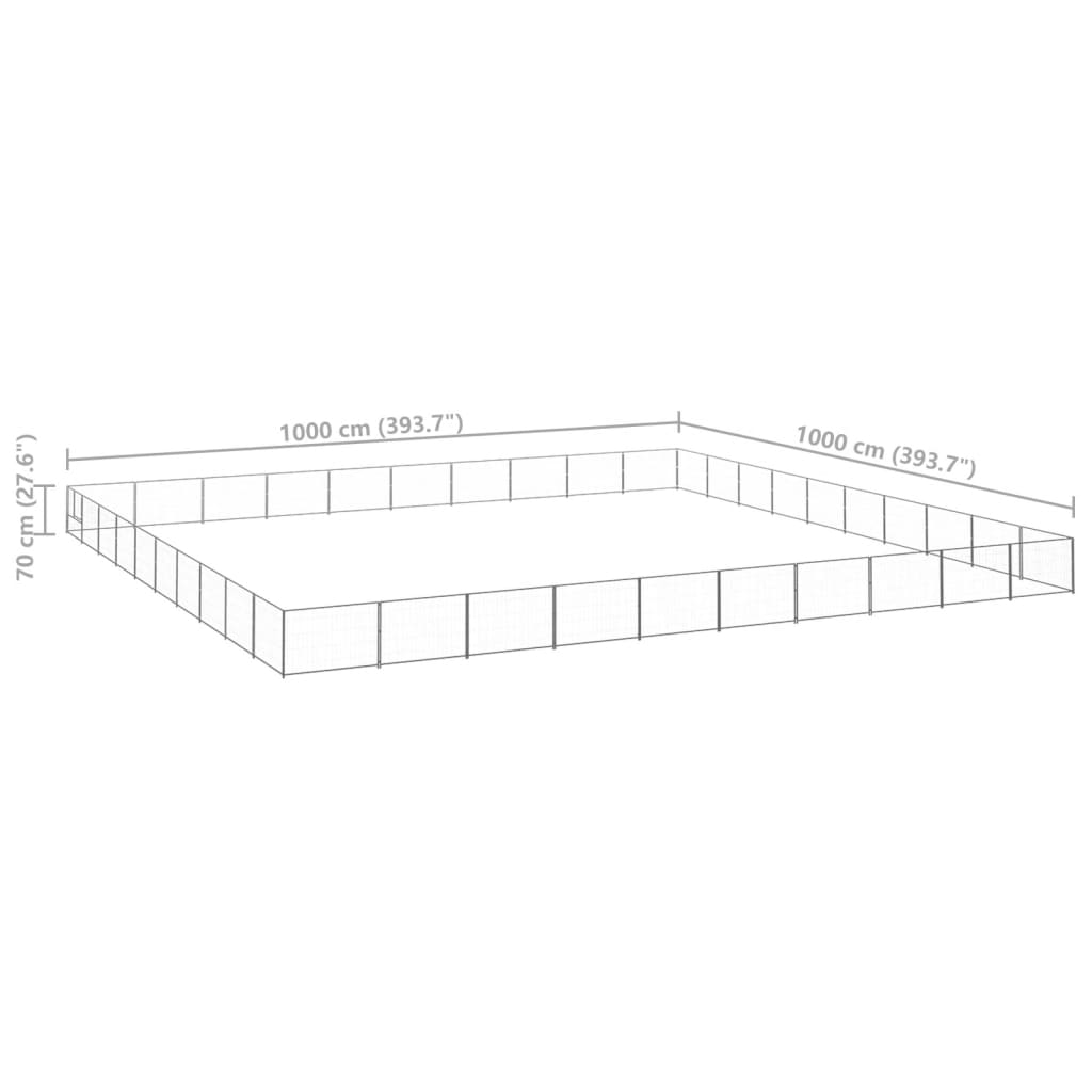 Gabbia per Cani Argento 100 m² in Acciaio - homemem39