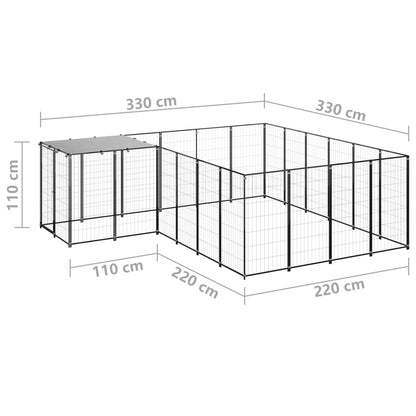 Gabbia per Cani Nera 8,47 m² in Acciaio - homemem39